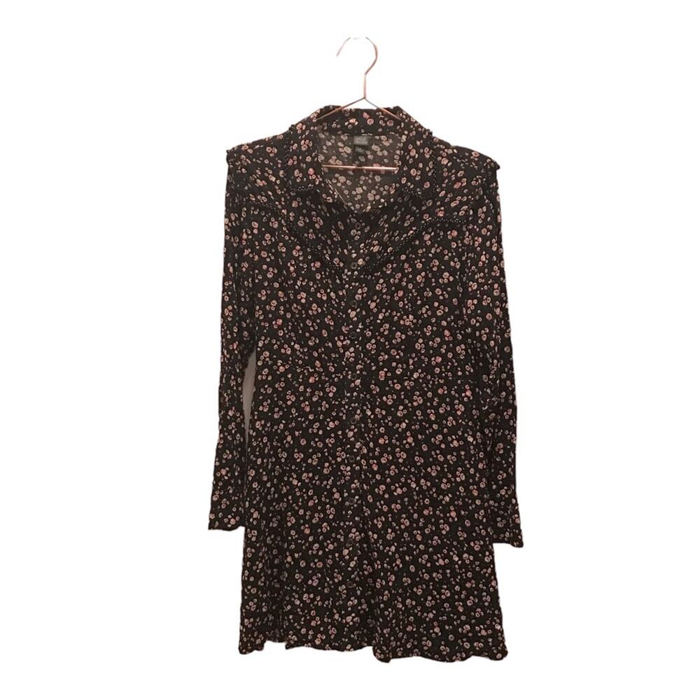 Wild Fable Long Sleeve Ruffle Beaded Dress - Size Medium